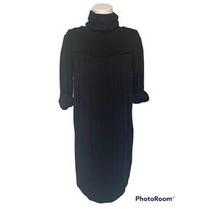 3.1 Phillip Lim Black Turtleneck Sweater Dress‎ 3/4 Sleeve Cotton/Wool Sz S